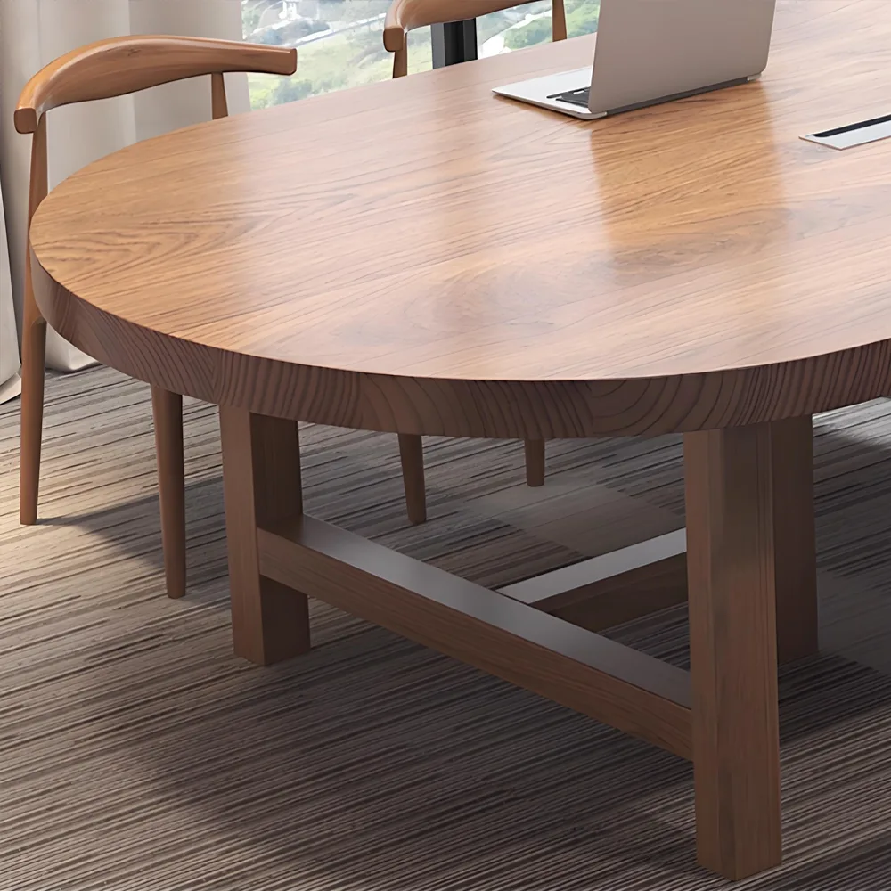 Solid Wood Elegant Oval Conference Table