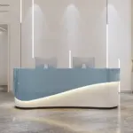 Modern Curved Front Desk Reception Desk Cashier Desk