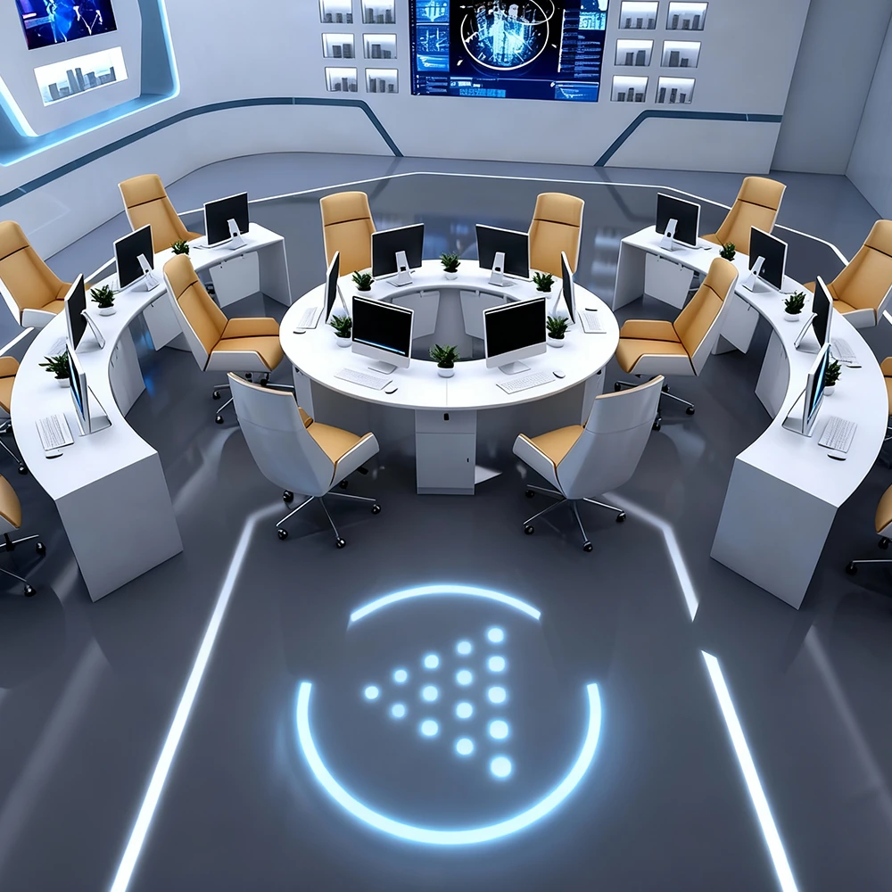 Creative Curved Staff Office Desk - Round Workstation Creative Curved Staff Office Desk - Round Workstation