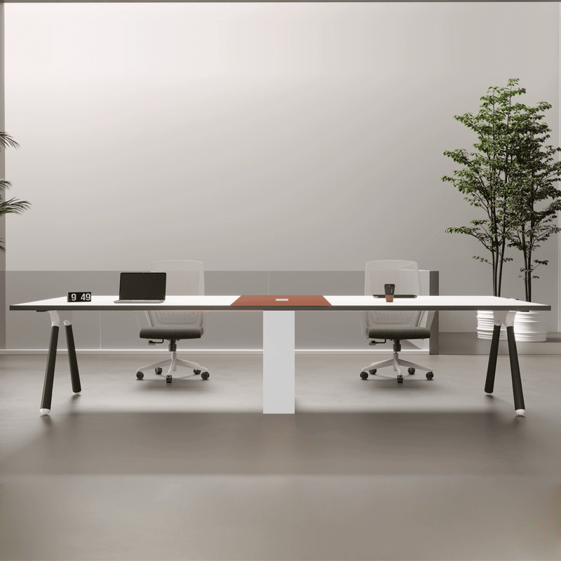 Compact and Stylish Modern White Conference Table