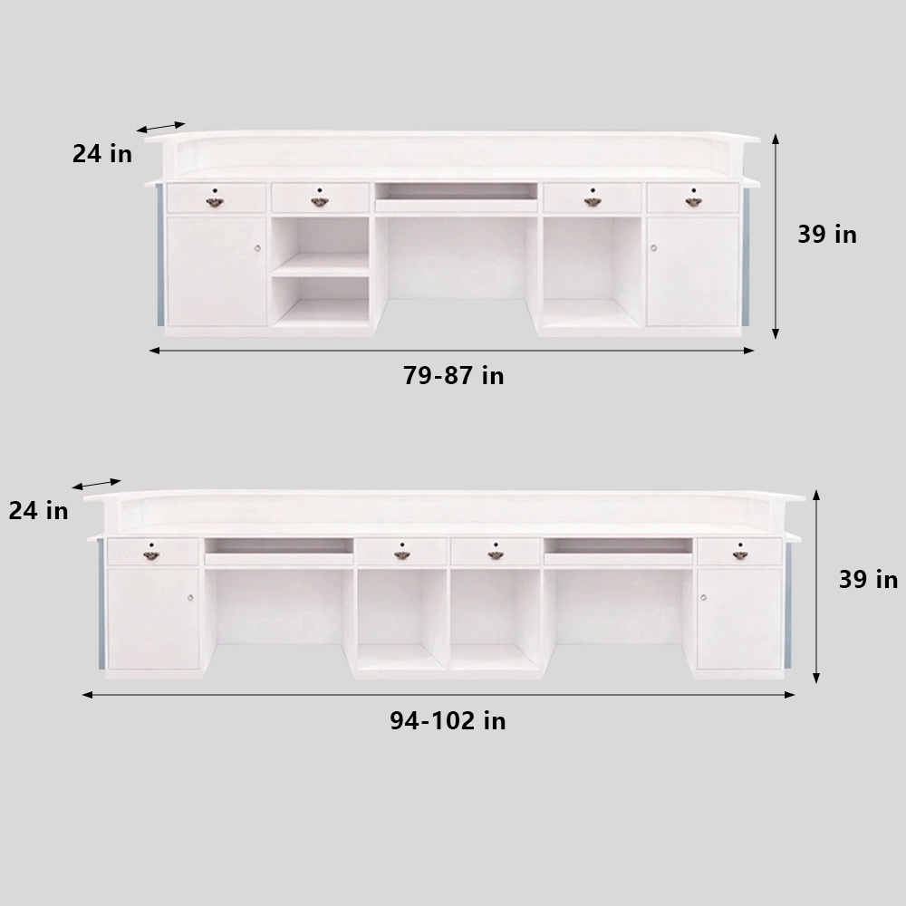 Rectangle Engineered Wood Reception Desk