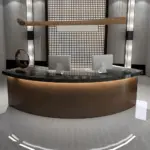 Reception Desk with Solid Wood Grain - Maoters