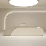 Stylish Curved Cashier Counter for Beauty Salons