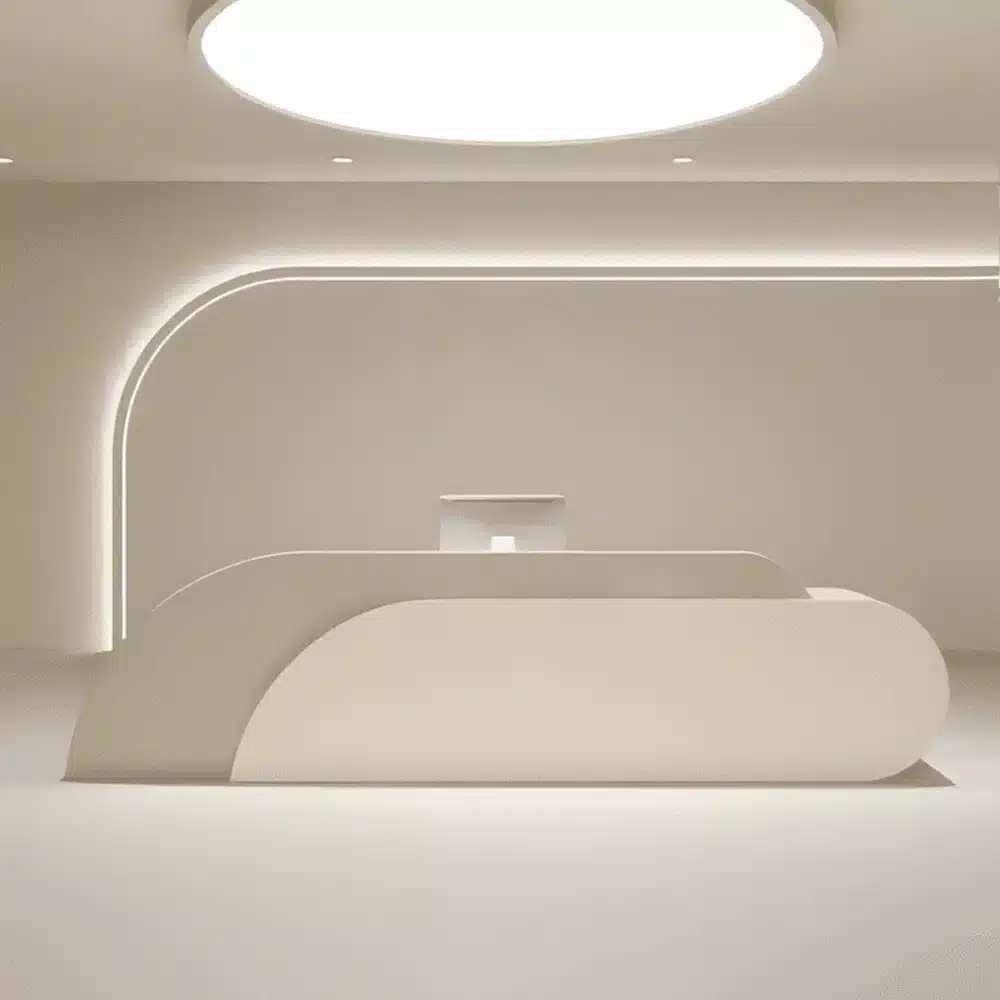 Stylish Curved Cashier Counter for Beauty Salons