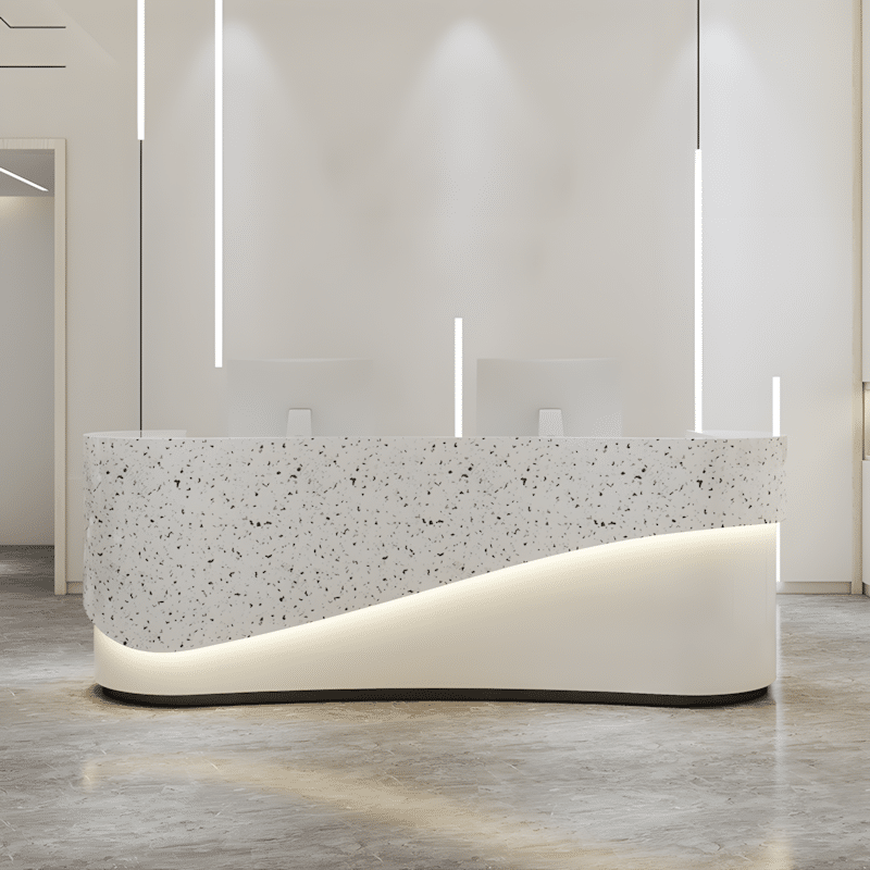 Modern Curved Front Desk Reception Desk Cashier Desk