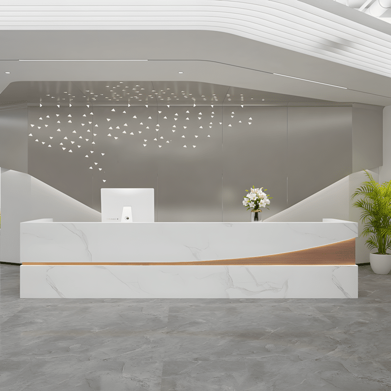 Modern Simple Reception Desk - Sleek Lacquer Finish