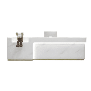 Simple Modern Stainless Steel Reception Desk - Maoters - L79"xW24"xH39", Jazz white