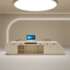 Stylish Curved Cashier Counter for Beauty Salons