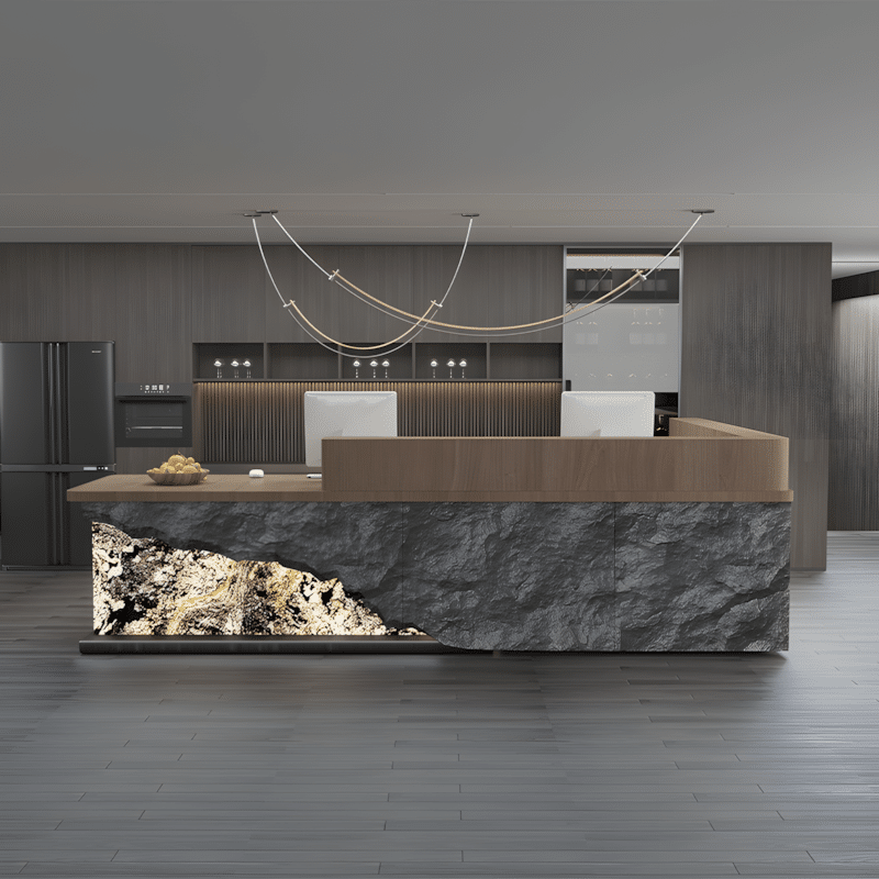 Vintage Faux Stone Cashier's Desk