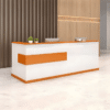 Modern Minimalist Reception Desk - White & Maple