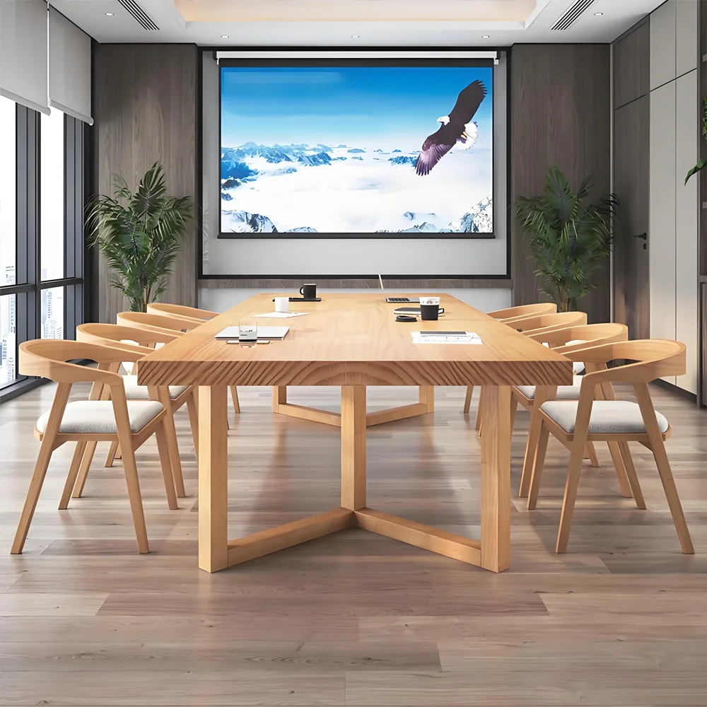 Solid Wood Conference Table - Elegance and Utility