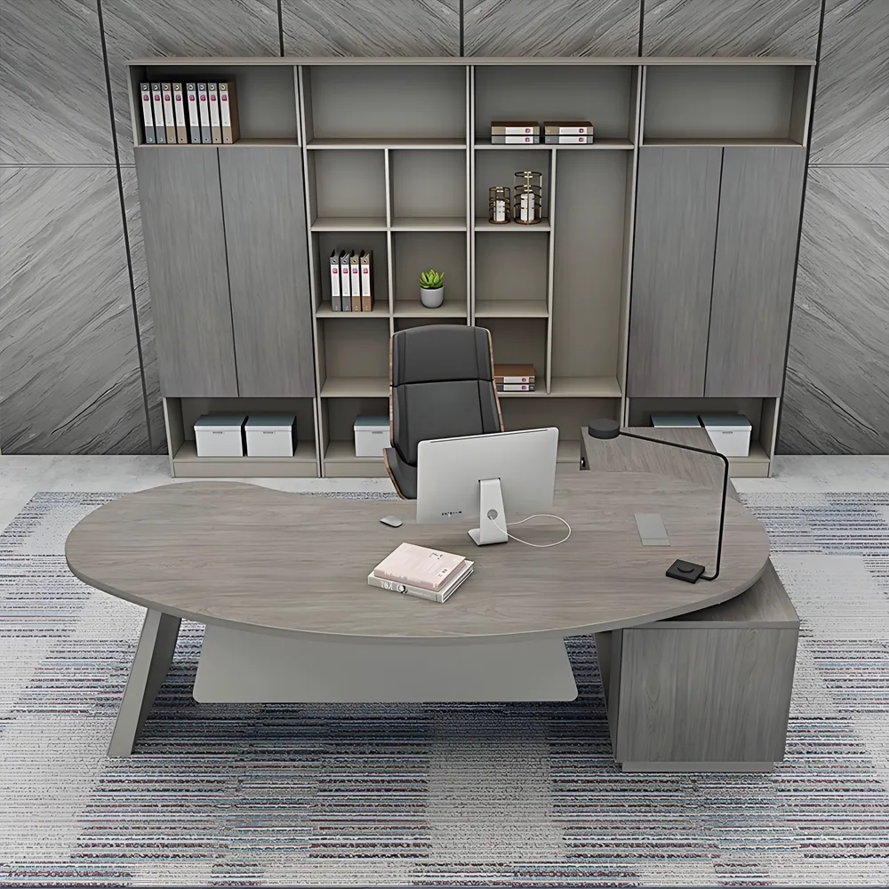 Minimalist Arc-Shaped CEO Desk - Maoters Minimalist Arc-Shaped CEO Desk - Maoters