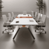 Compact and Stylish Modern White Conference Table