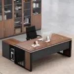 Gray Oak Executive Desk - Modern Office Furniture