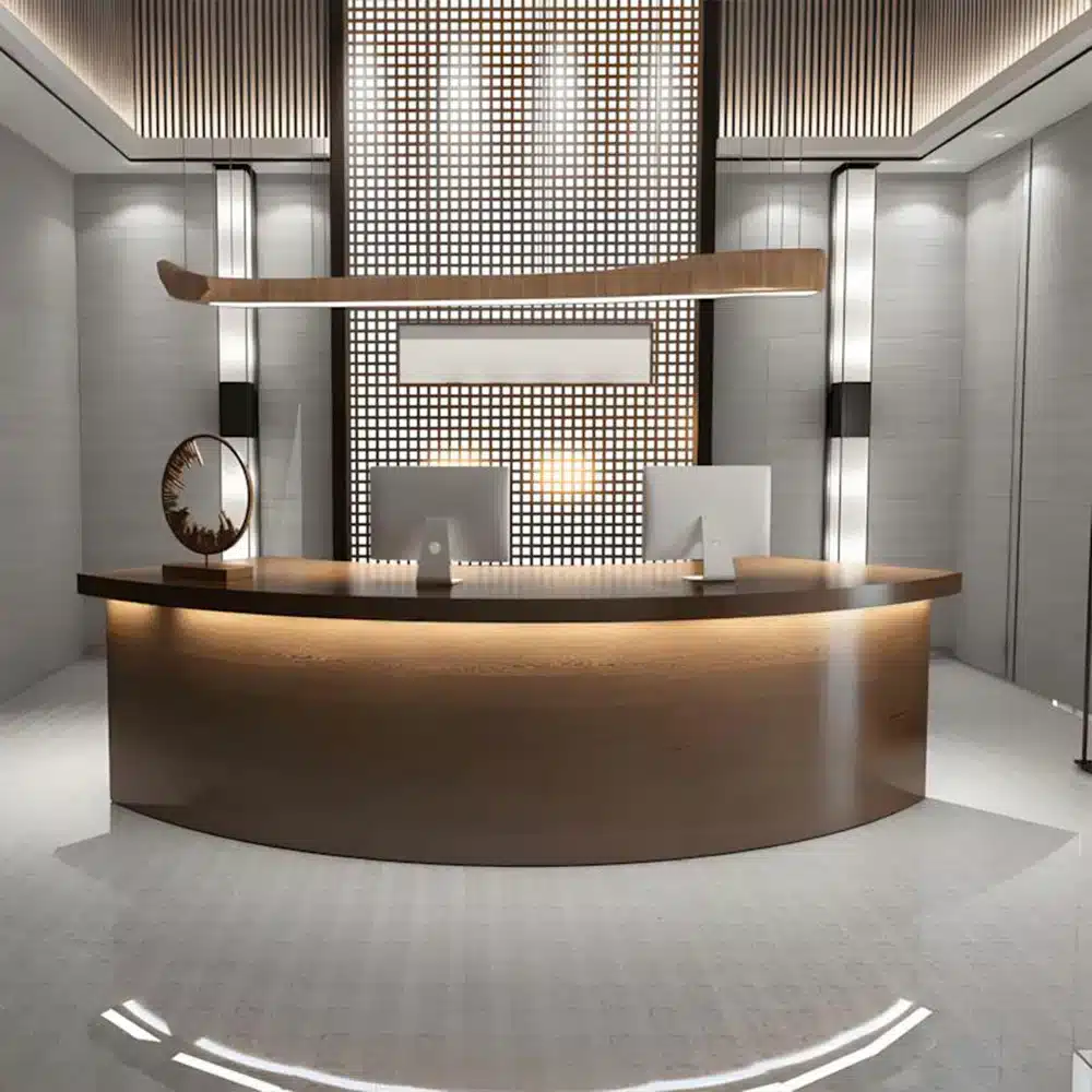 Reception Desk with Solid Wood Grain - Maoters