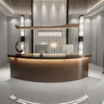 Reception Desk with Solid Wood Grain - Maoters