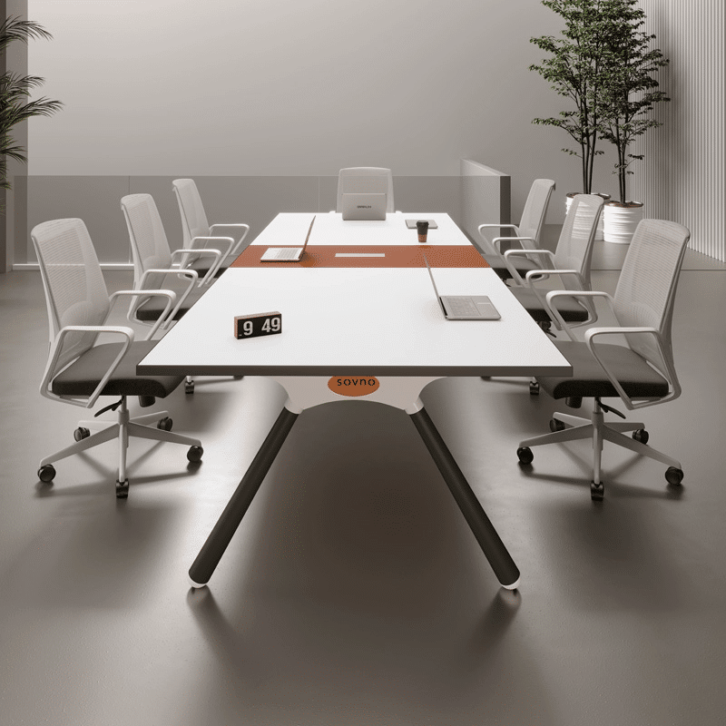 Compact and Stylish Modern White Conference Table