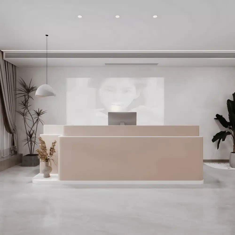 Stylish Rectangular Wood Reception Desk