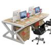 Simple Modern Finance Staff Desk and Chair Set, Black and White - Maoters
