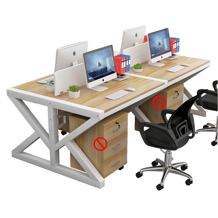 Simple Modern Finance Staff Desk and Chair Set, Black and White - Maoters