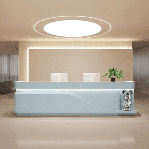 Elegant Reception Desks - Maoters - L87"xW24"xH39", Ash blue