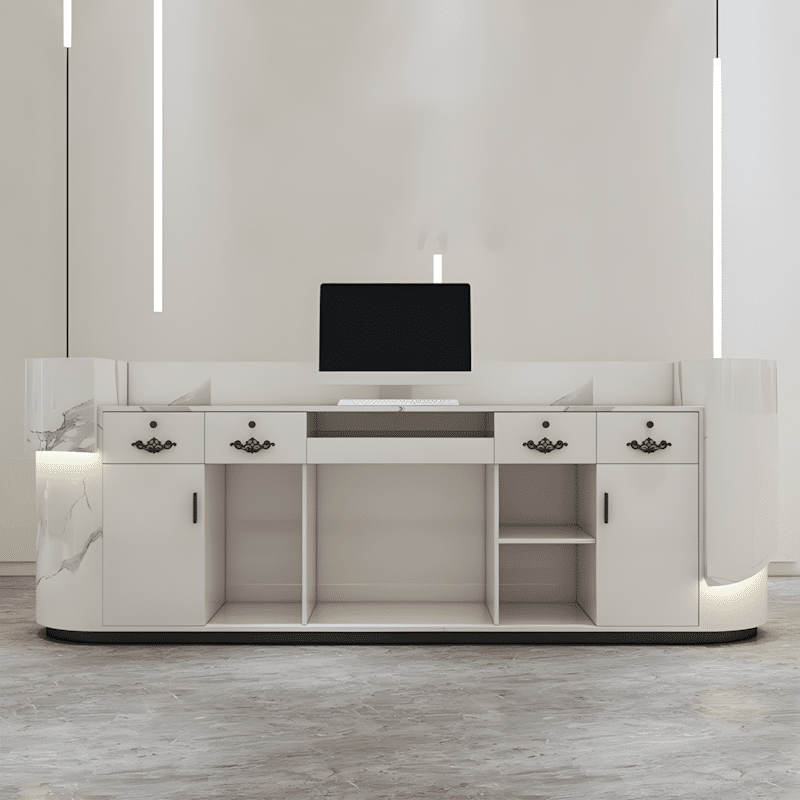Modern Curved Front Desk Reception Desk Cashier Desk