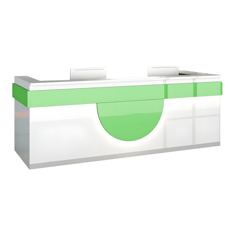 Modern Reception Desk - Light Wood Grain Finish