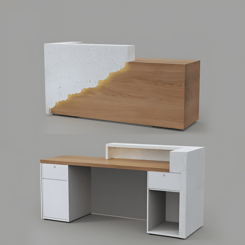 Solid Wood Corporate Office Reception Desk