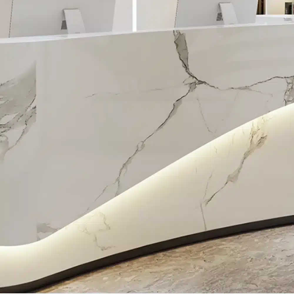 Modern Curved Front Desk Reception Desk Cashier Desk
