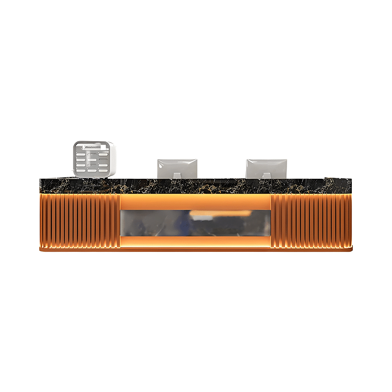 Elegant Marble Rock Slab Reception Desk