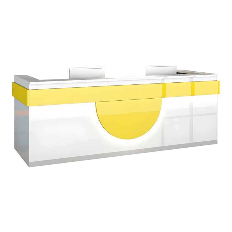 Modern Reception Desk - Light Wood Grain Finish