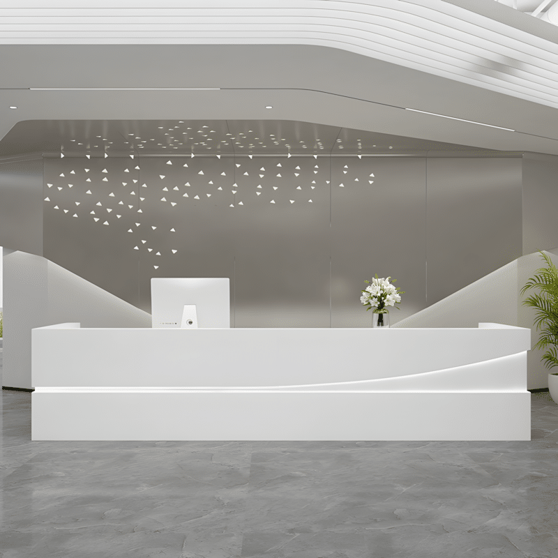 Modern Simple Reception Desk - Sleek Lacquer Finish