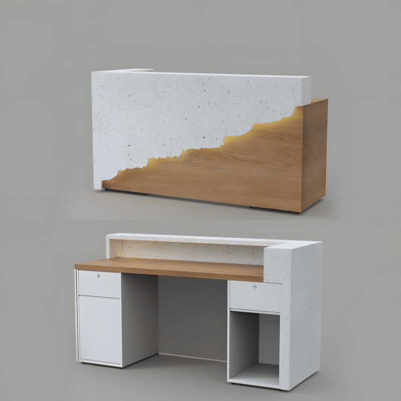 Solid Wood Corporate Office Reception Desk