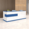 Modern Minimalist Reception Desk - White & Maple
