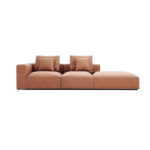 Minimalist Sectional Couch Brown Sofa