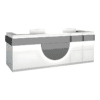 Modern Reception Desk - Light Wood Grain Finish