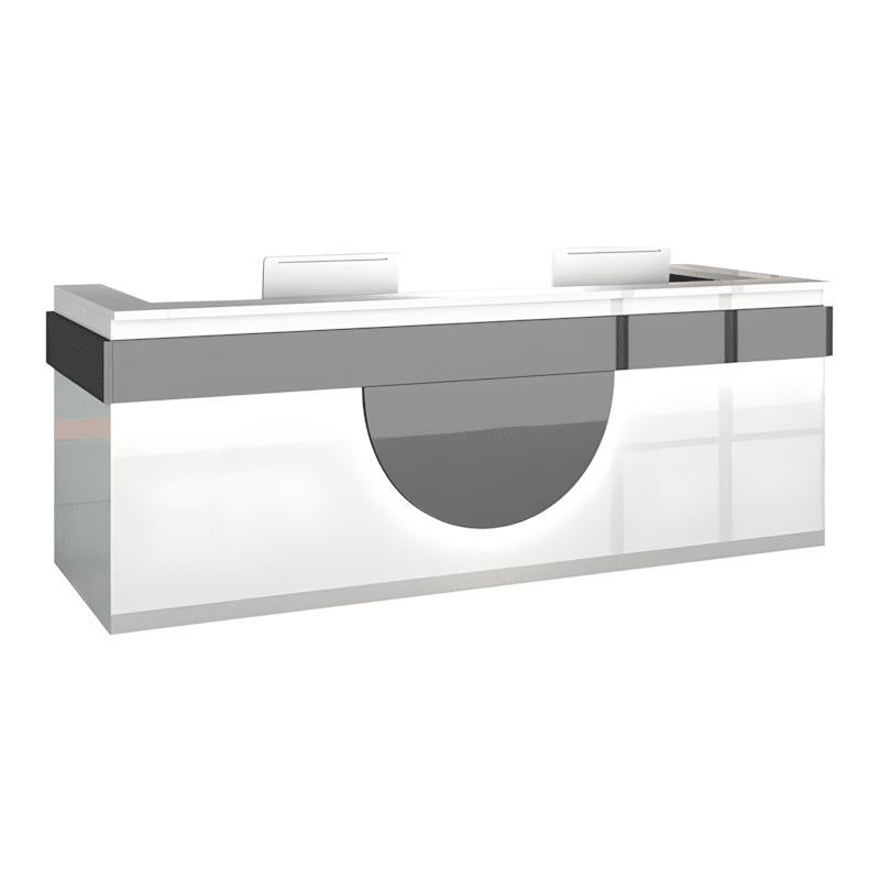 Modern Reception Desk - Light Wood Grain Finish