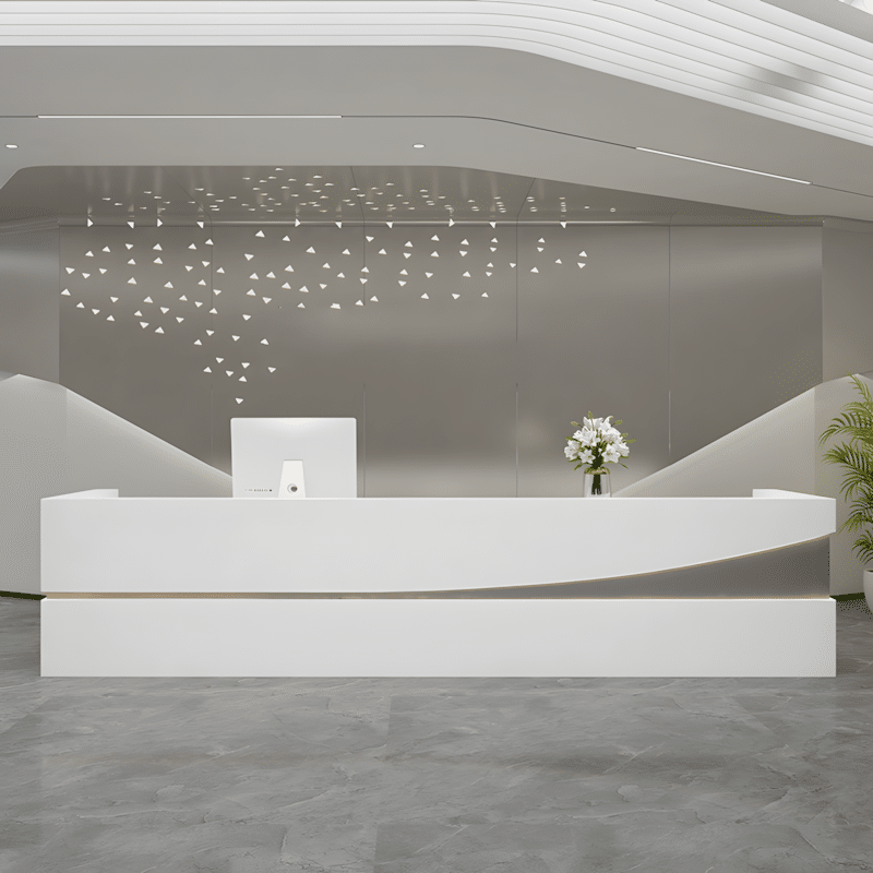 Modern Simple Reception Desk - Sleek Lacquer Finish