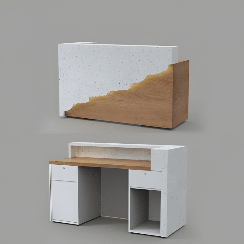 Solid Wood Corporate Office Reception Desk
