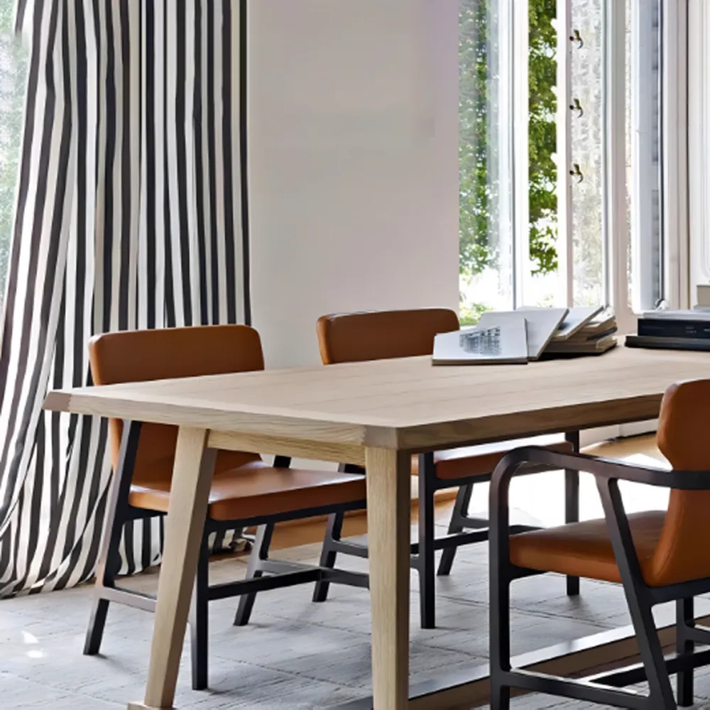 Simple All Solid Wood Long Desk for Office