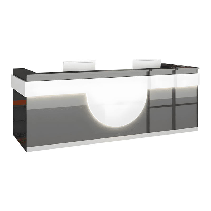 Modern Reception Desk - Light Wood Grain Finish