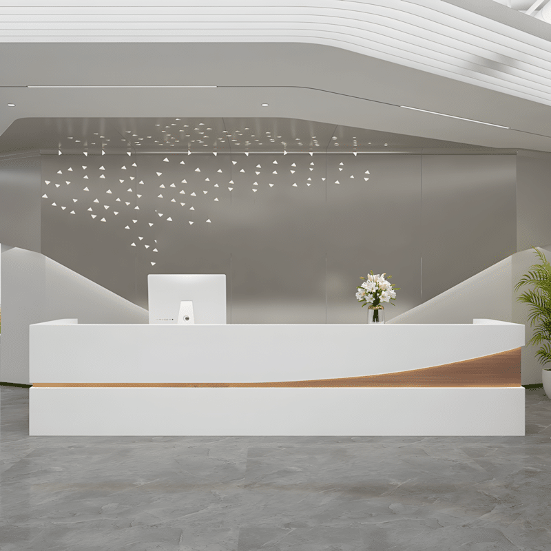 Modern Simple Reception Desk - Sleek Lacquer Finish