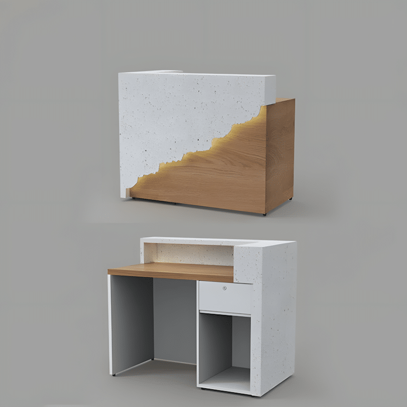 Solid Wood Corporate Office Reception Desk