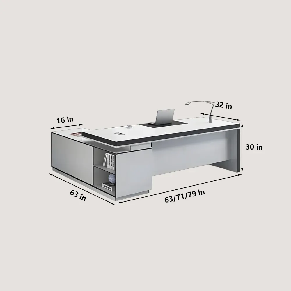Modern and White Presidential Office Desk