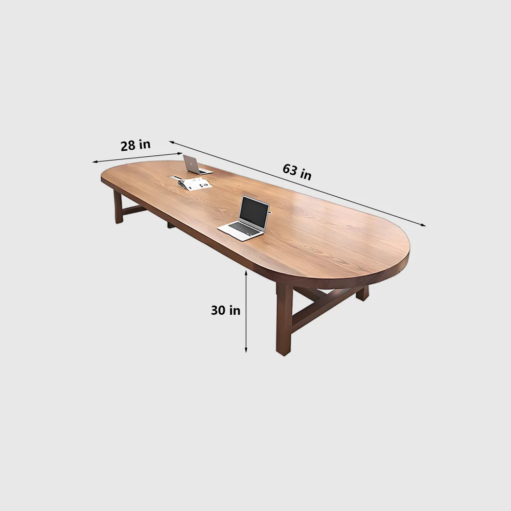 Solid Wood Elegant Oval Conference Table