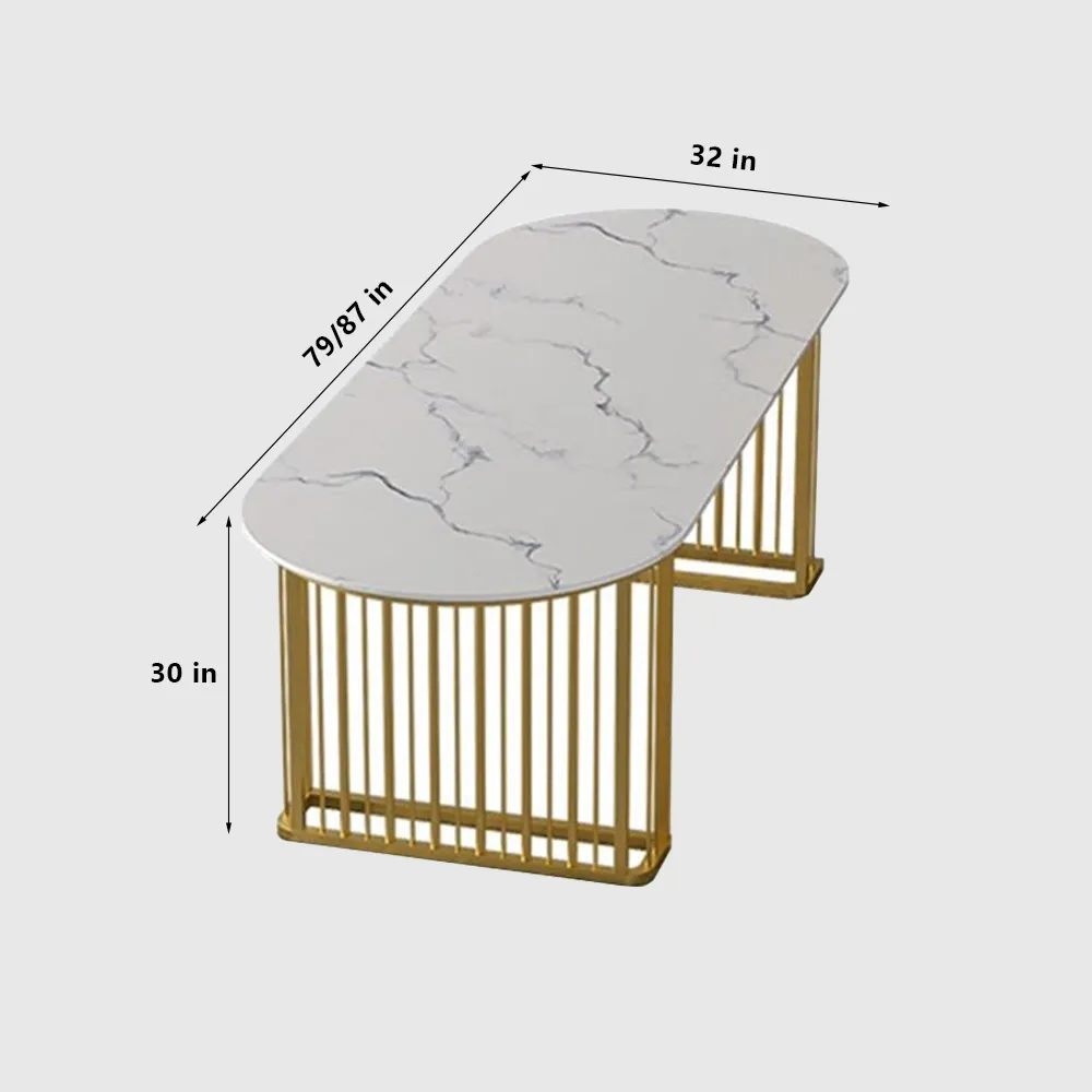 Rock Slab Marble Conference Table Oval Desk