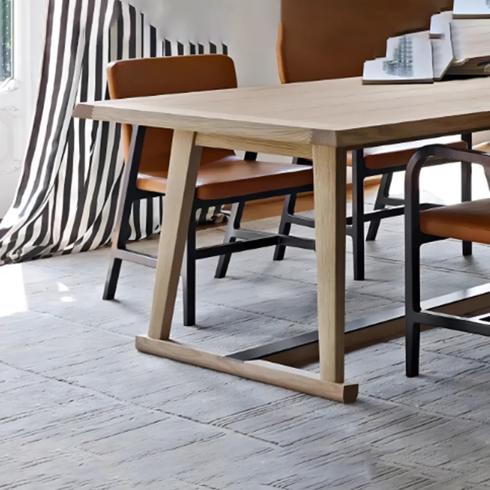 Simple All Solid Wood Long Desk for Office