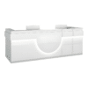 Modern Reception Desk - Light Wood Grain Finish