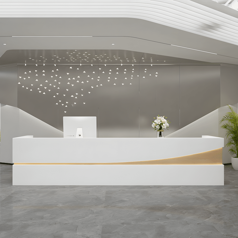 Modern Simple Reception Desk - Sleek Lacquer Finish