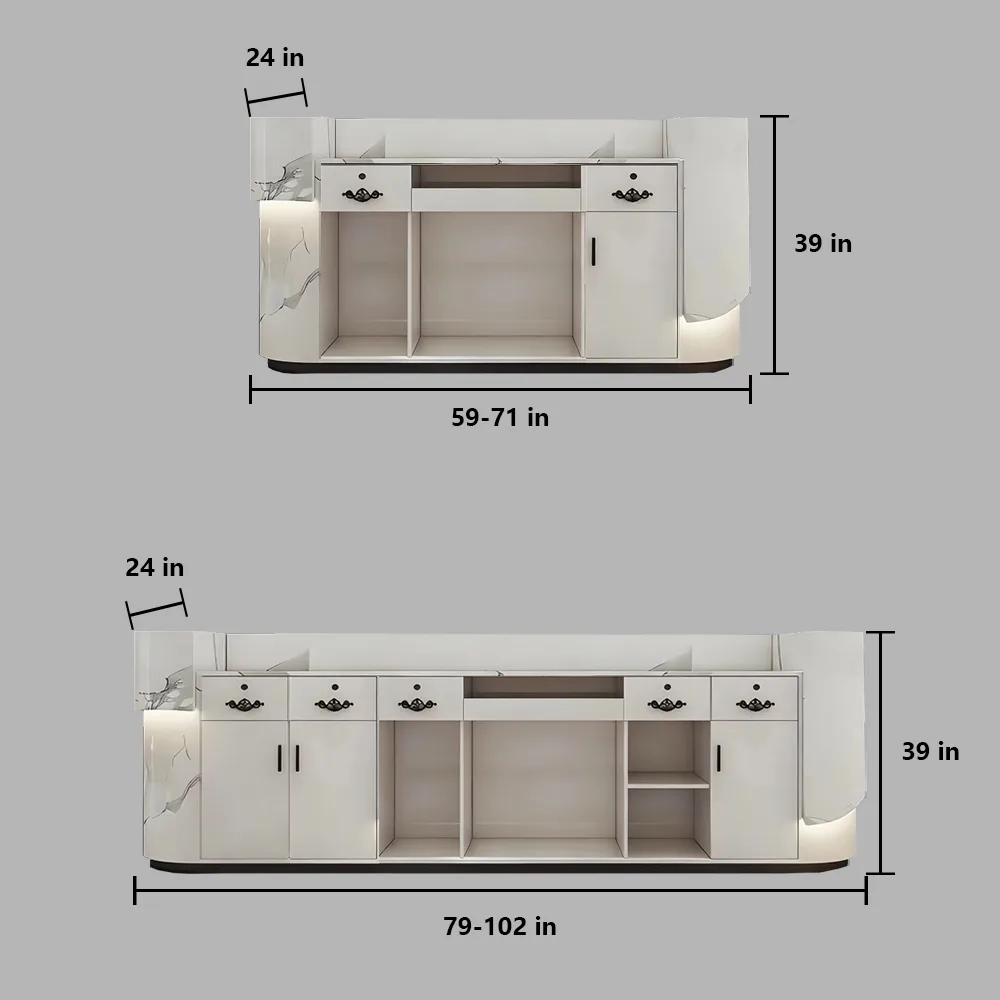Modern Curved Front Desk Reception Desk Cashier Desk
